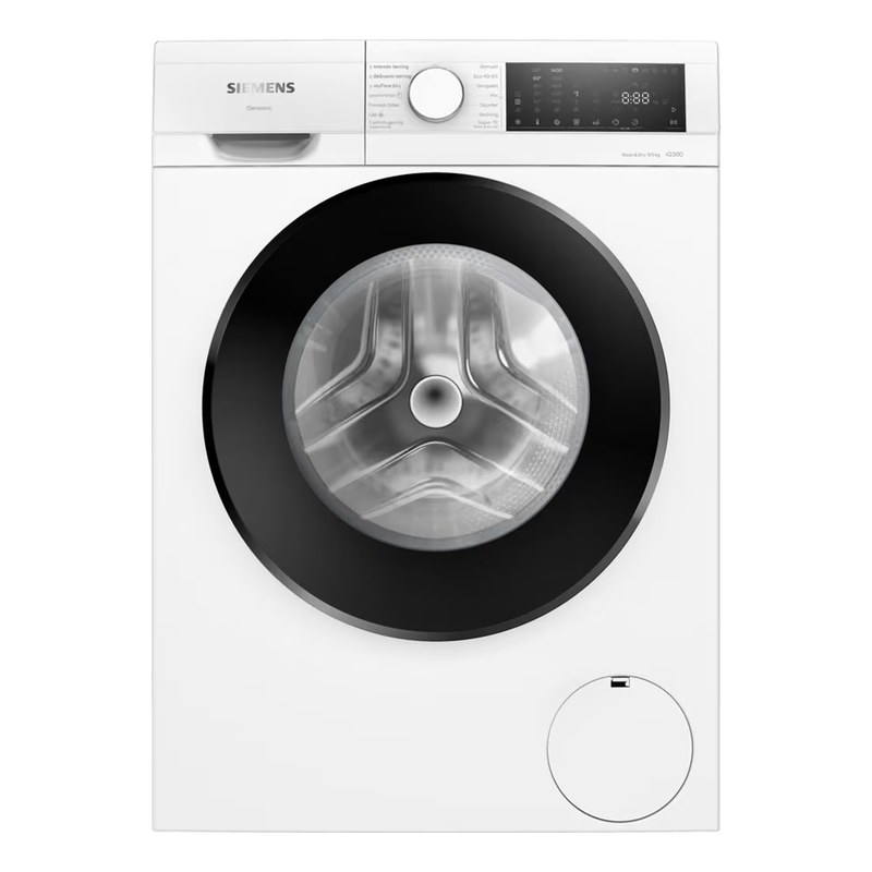 Siemens iQ300 WN44A100DN vit kombinerad tvättmaskin och torktumlare med svart lucka